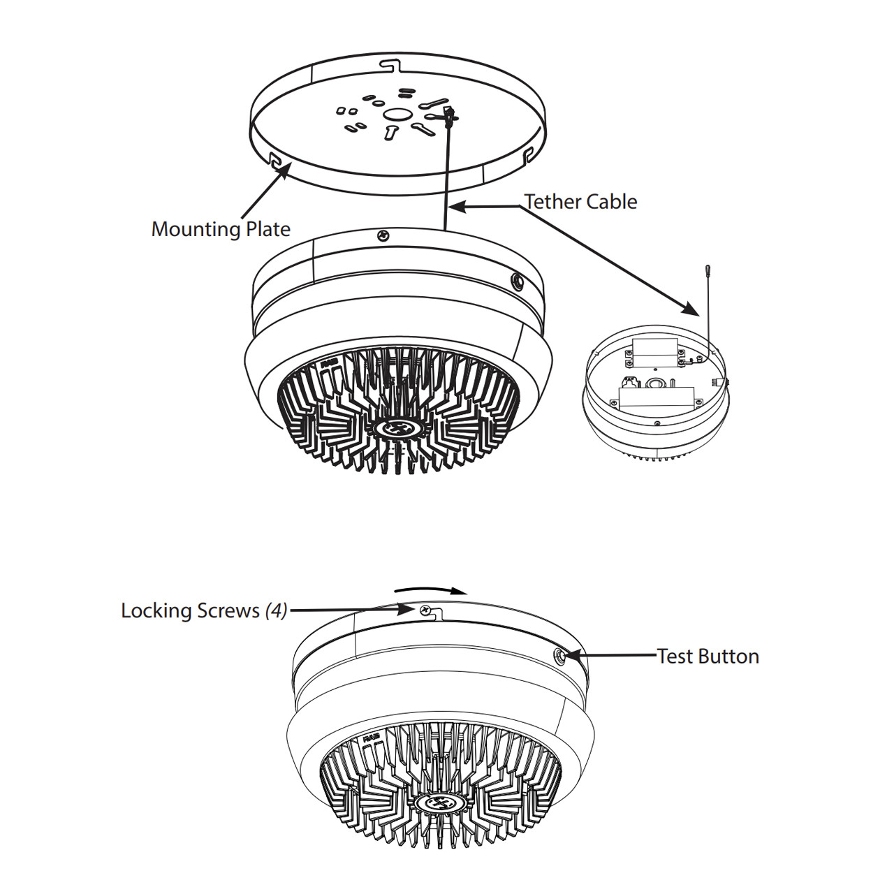 RAB PARK34-70/E - Battery Backup Field Adjustable LED Garage Light