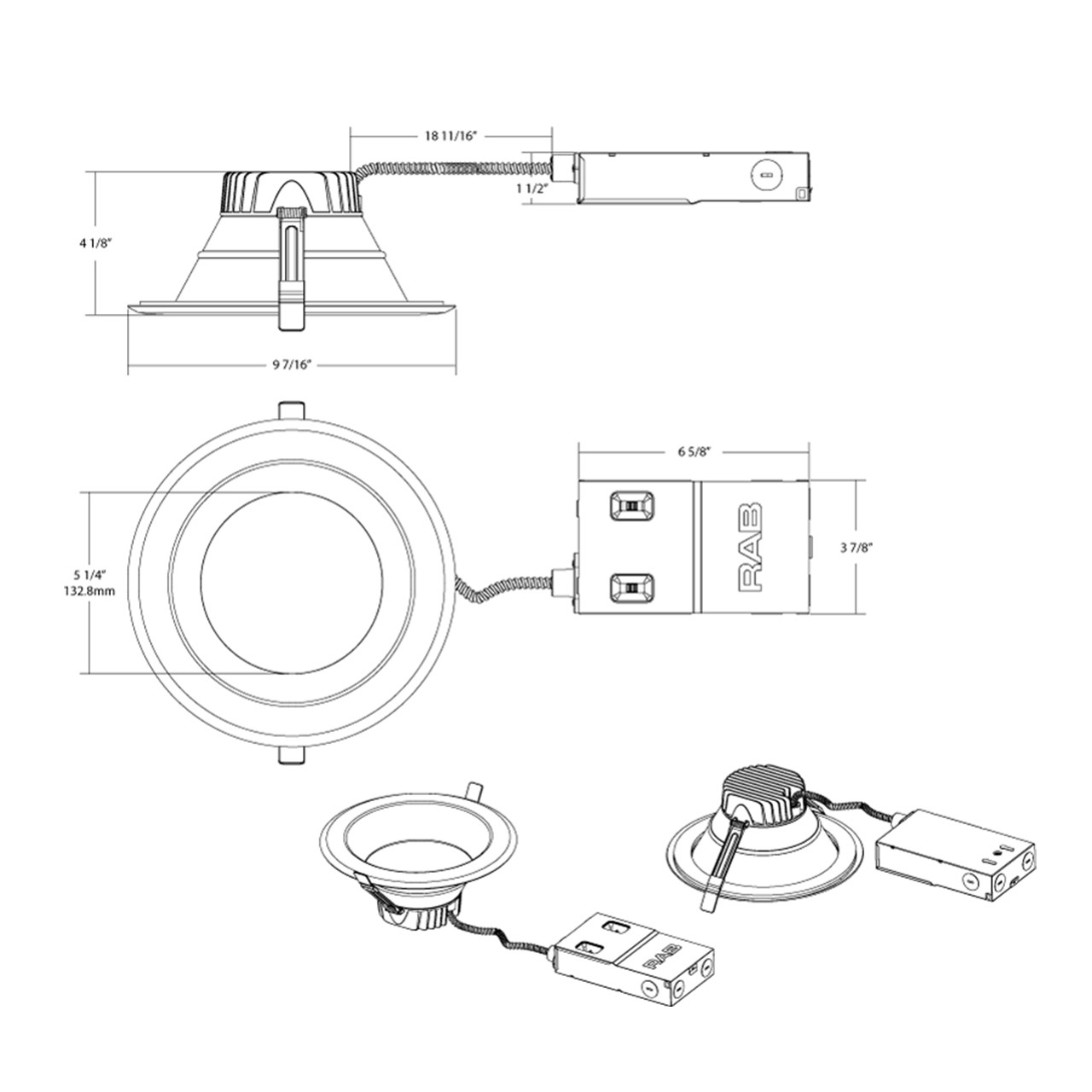 8-inch Field-Adjustable High Output Commercial Downlight - RAB