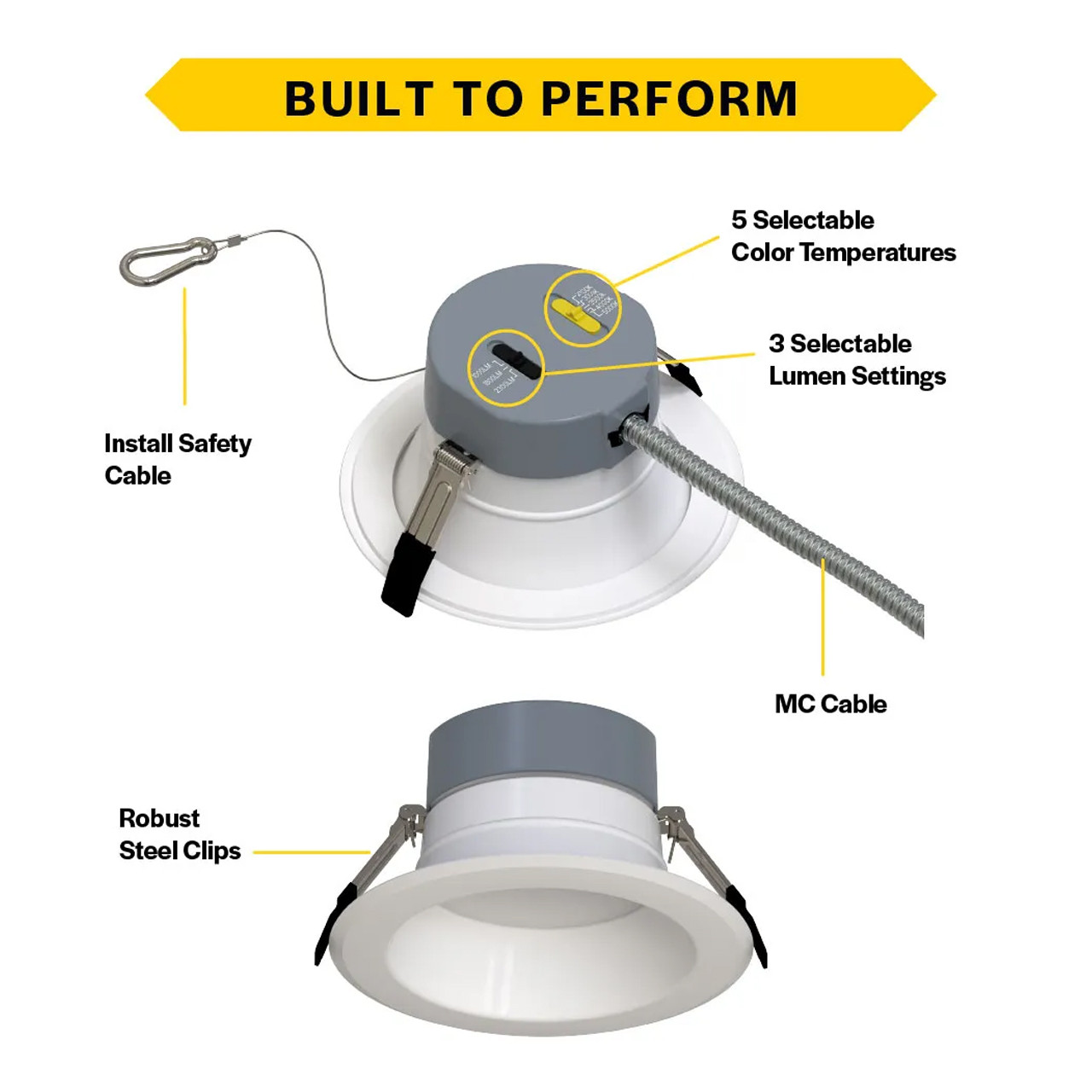 8-inch Commercial Downlight - Halco ProLED 89212 CDL-8-LS-CS-WH