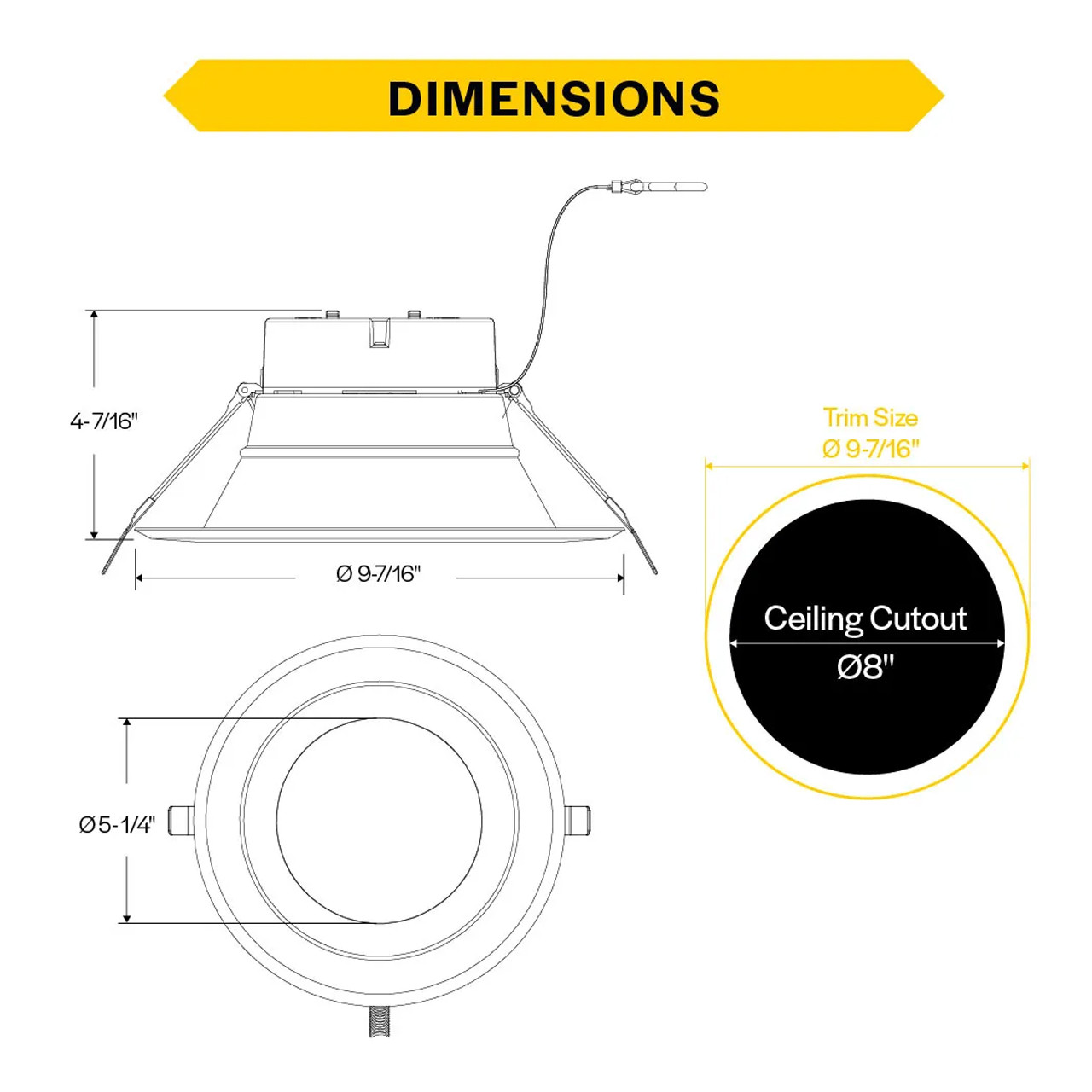 8-inch Commercial Downlight - Halco ProLED 89216 CDL-8-LS-CS-HZWH