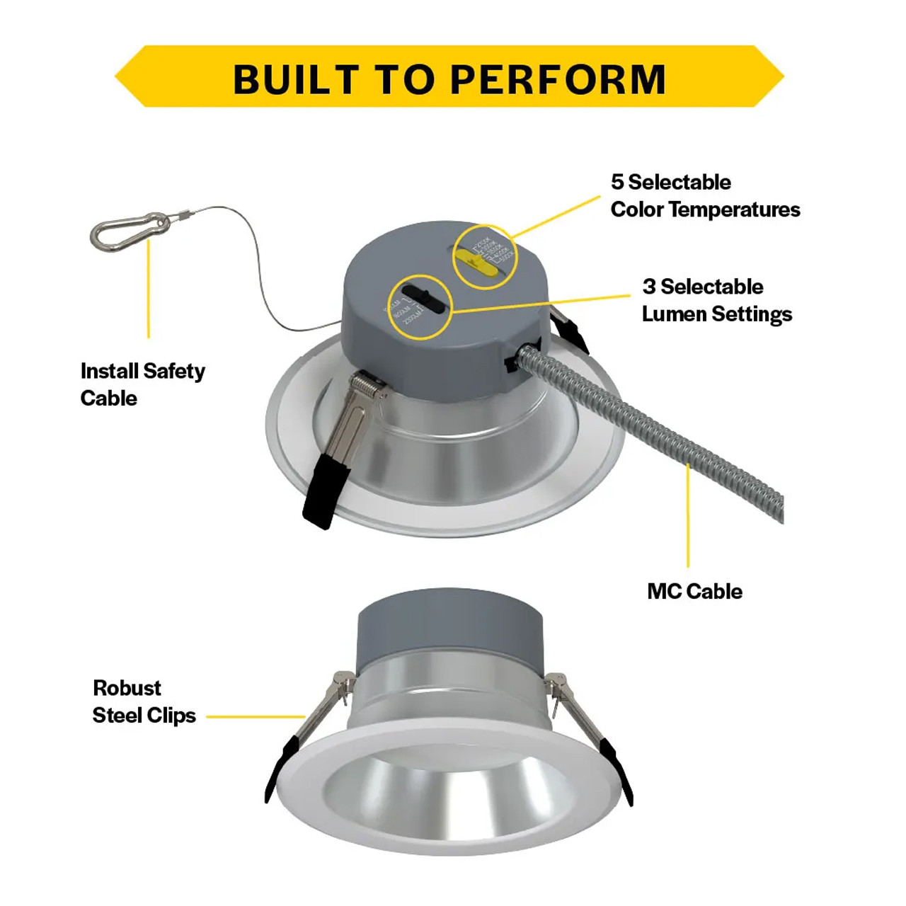 8-inch Commercial Downlight - Halco ProLED 89216 CDL-8-LS-CS-HZWH