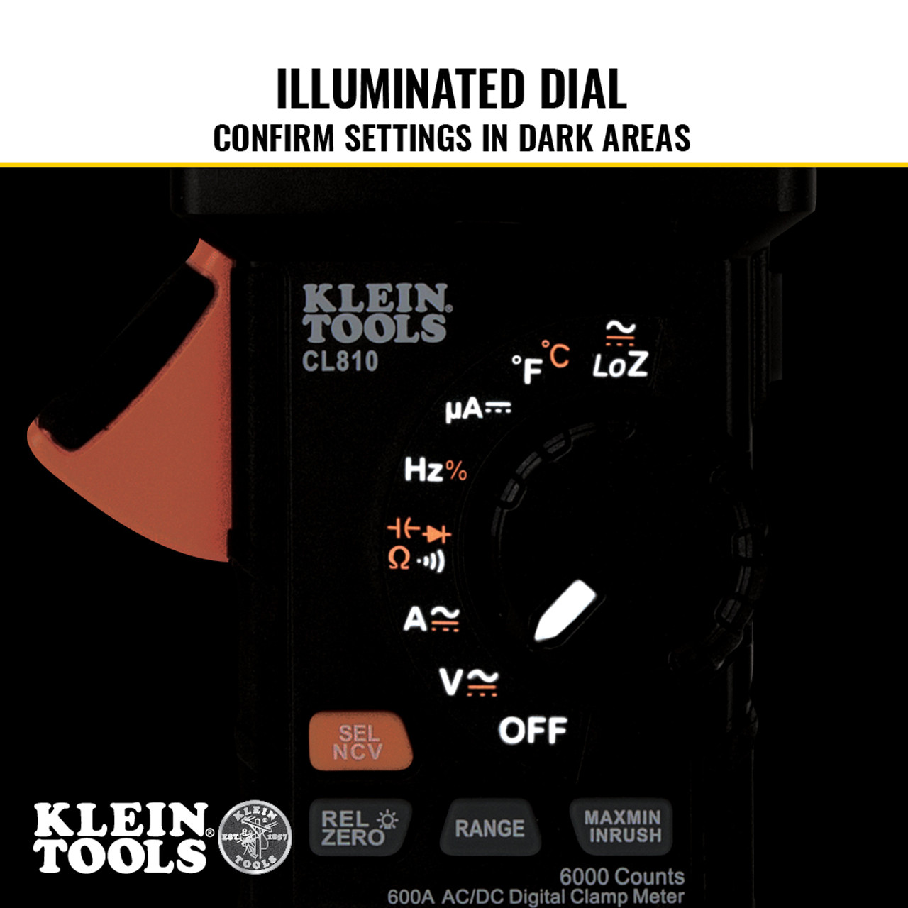 Klein Tools CL810 - 600A AC/DC Auto-Ranging TRMS Clamp Meter with