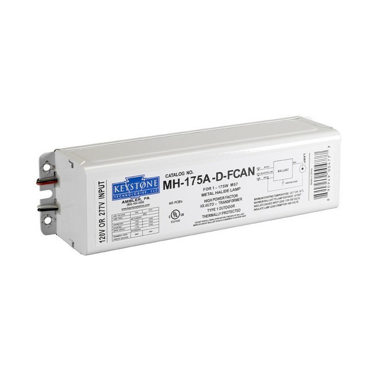 175w metal halide ballast