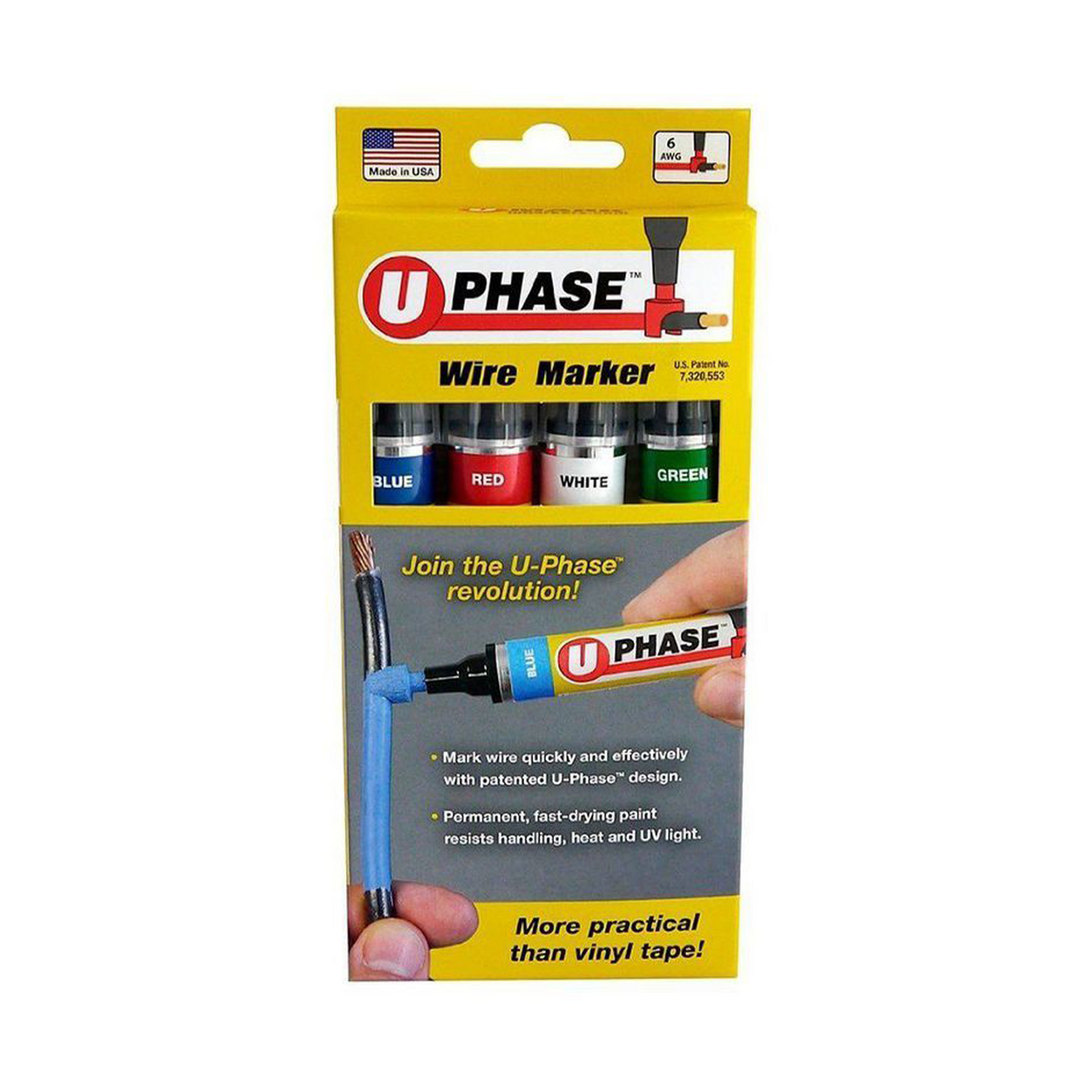 U-Phase® Wire Marker Pack - Blue, Red, White, Green - U-Mark, Inc