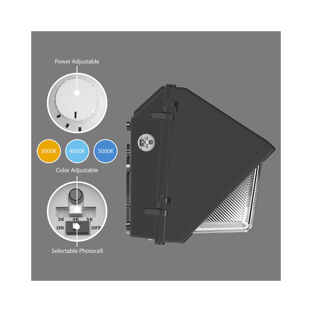 RAB WP2XFU40 - Field-Adjustable LED Wall Pack | CityLightsUSA.com