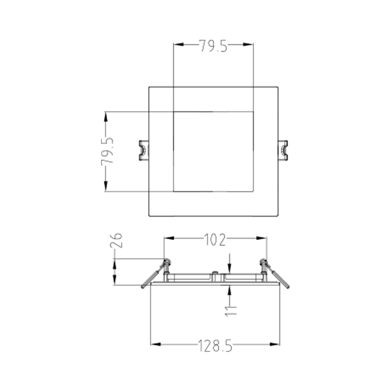 4 inch Square LED Wafer Downlight Halco ProLED 89096 FSDLS4FR10