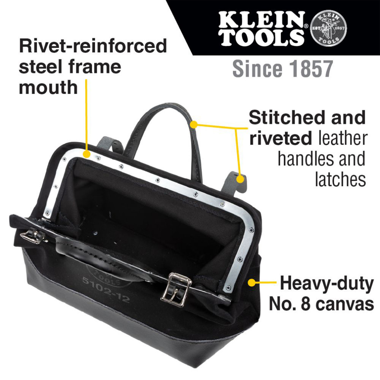 Klein Tools Assorted Hook & Loop Canvas Tool Pouch Bags - 4-Pack - A-5141 |  TradeTools