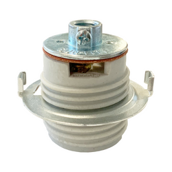 Threaded Medium Base Socket | Screw Terminals - 1/8 IPS Cap - Porcelain - 660 Watt - 250 Volt - With Stop Ring