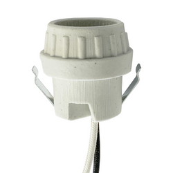 Leviton - E-26 Porcelain Snap-In Socket for Hi-Hat Grounded with High  Temperature 45in. Leads