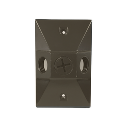 RAB R14-3 Box Cover - Single Gang - 3 Hole - 1/2" Thread | Aluminum - Bronze Finish - Weatherproof Box Cover Plate