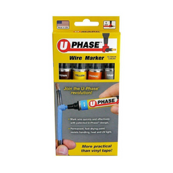U-Mark U-Phase® Wire Marker Pack | Contains (4) Markers - Brown, Yellow, Orange and Gray - 10718P3A