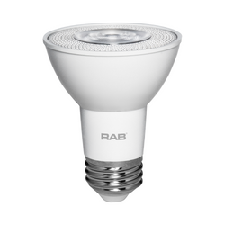 RAB LED PAR20 Lamp - 7 Watt - 2700K | Replaces 50 Watt Halogen - 90+ CRI - 550 Lumens - 40° Beam - PAR20-7-927-40D-DIM