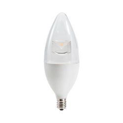 LED Chandelier - Torpedo - 3 Watt - 180 Lumens | 25W Equal - 3000K - Clear - Candelabra Base - LED Decorative Lamp