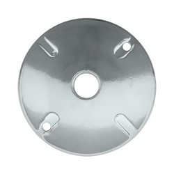 RAB C100W Box Cover - Round - 1 Hole - 1/2" Thread | Aluminum - White Finish - Weatherproof Box Cover Plate