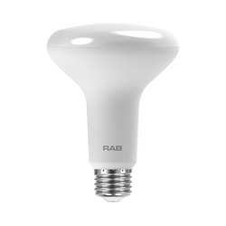 RAB LED BR30 Lamp - 7.5 Watt - 3000K | Replaces 65 Watt Incandescent - 80+ CRI - 650 Lumens - 120 Volt - BR30-7.5-830-DIM