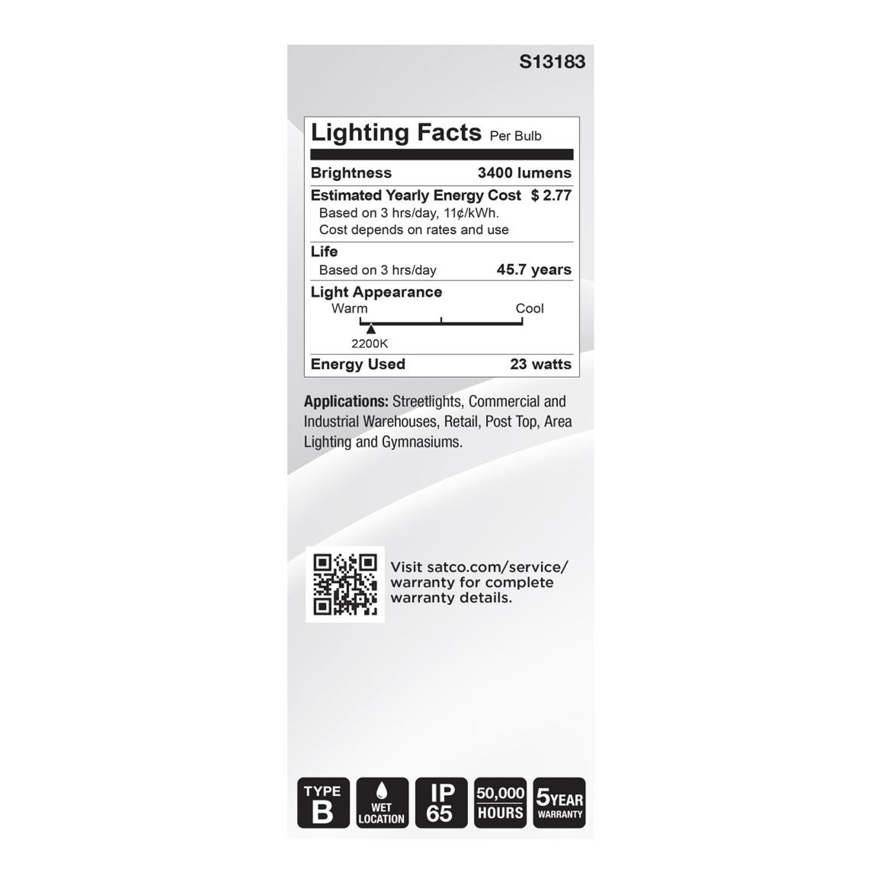 High Lumen LED Filament Bulb 100W Equal Medium Base Satco S13183