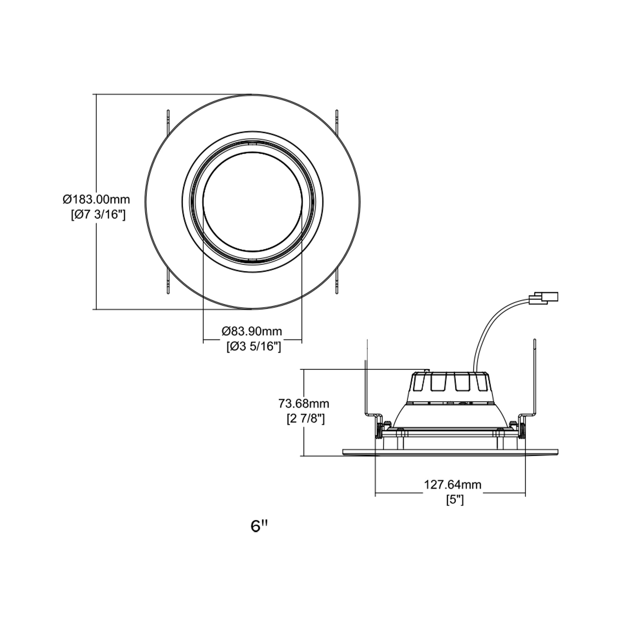 6-inch 10W LED Gimbal Downlight - Halco ProLED 83987 FSDLG6FR10/CCT/LED ...