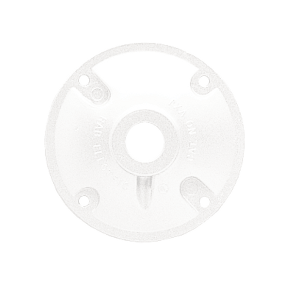 RAB XC1W Box Cover - Round - 1 Hole - 1/2" Thread | Aluminum - White Finish - Weatherproof Box Cover Plate