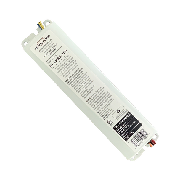 Keystone KT-EMRG-700 - 700 Lumens - 90 Min. - 120/277V | Operates T8, T10, T12, U-lamp, 4-Pin or Long CFL Lamp - Emergency Backup Ballast