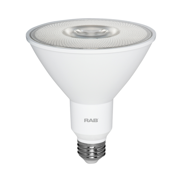 RAB LED PAR38 Lamp - 16.5 Watt - 2700K | Replaces 120 Watt Halogen - 90+ CRI - 1,370 Lumens - 40° Beam - PAR38-16-927-40D-DIM