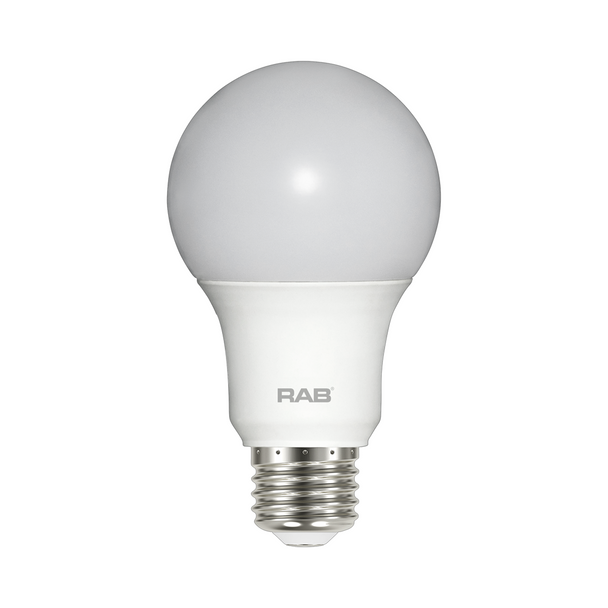 RAB LED A19 Lamp - 9 Watt - 3000K - 120 Volt | Replaces 60 Watt Incandescent - 800 Lumens - Dimmable - Medium Base - A19-9-E26-930-DIM