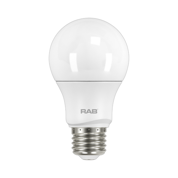 RAB LED A19 Lamp - 5 Watt - 5000K - 120 Volt | Replaces 40 Watt Incandescent - 480 Lumens - Dimmable - Medium Base - A19-5-E26-850-DIM