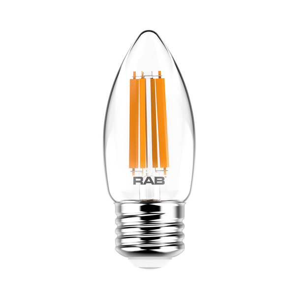 LED Chandelier - Filament - Torpedo - 3 Watt - 300 Lumens | 40W Equal - 2700K - Clear - Medium Base - LED Decorative Lamp
