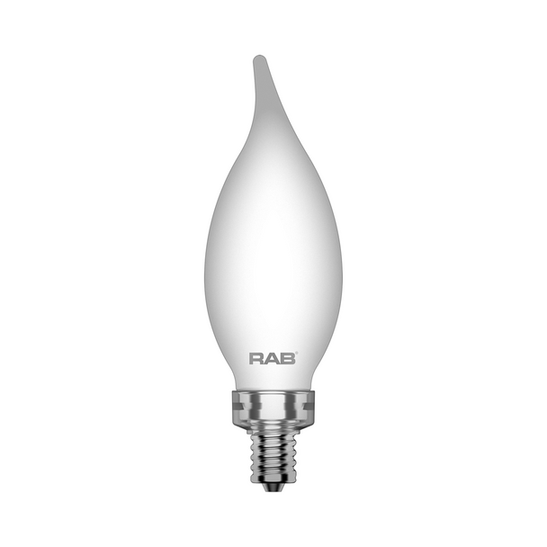 LED Chandelier - Flame Tip - 5 Watt - 500 Lumens | 60W Equal - 2700K - Frost - Candelabra Base - LED Decorative Lamp