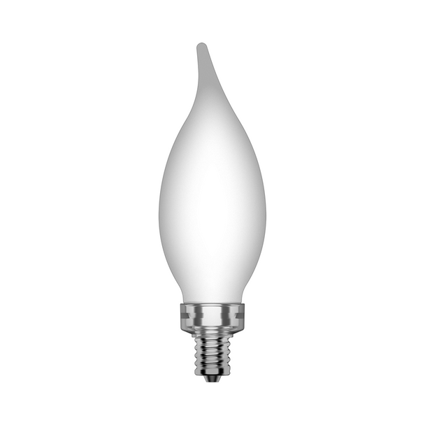 LED Chandelier - Filament - Flame Tip - 3.8 Watt - 300 Lumens | 40W Equal - 2700K - Frosted - Candelabra Base - LED Decorative Lamp