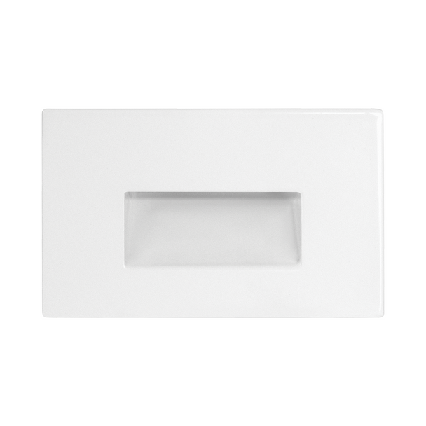 RAB LED Recessed Step Light - Horizontal - White - 120V | 3 Watt - 4000K - 94 Lumens - For 2" by 4" Junction Box - LED Landscape Fixture