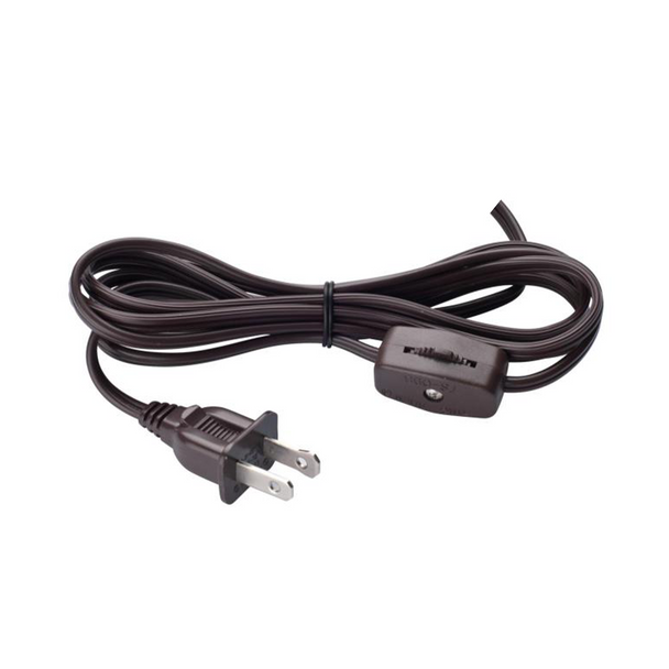 Sun-Lite J-10 SPT-2 | 8' Cord Set with Switch - 3 Amp 120 Volt - Brown