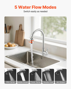 Faucet Aerator, 360?° Swivel Kitchen Sink Aerator, 5-Function 5-Flow Sink Sprayer Attachment, Bathr E415-SLTXZQPQ1JZ0I7GB9001V0