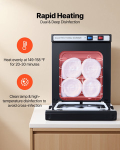 Hot Towel Warmer, 1.1 gal Small Towel Warmer Cabinet with Clip & Stainless Steel Rack, Holds up 8-1 E415-MJXDJEKDJRK5TP73N001V1