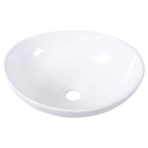 Contemporary Oval Basin Round Vessel Bathroom Sink in White Q280-COBVS40951104
