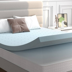 Queen size 4-inch Thick Soft Gel Memory Foam Mattress Topper in Light Blue Q280-QFGMFTVB10358462