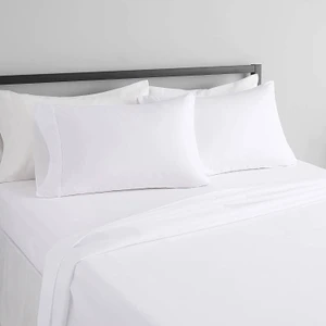 King 4-Piece Egyptian 100-Percent Cotton 1000 Thread Count Sheet Set - White Q280-KNWECSM589175