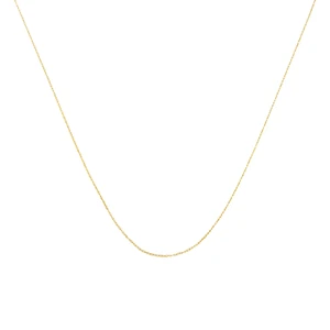 Solid 10K Yellow Gold 0.5mm Slim and Dainty Unisex 18" Rope Chain Necklace N162-017054C5RC