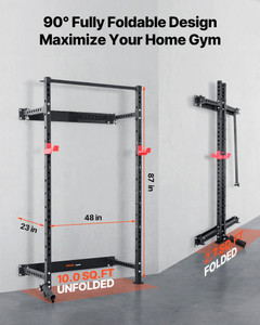 Folding Power Cage, Wall-Mounted Power Rack Squat Rack, Multifunctional Strength Training Workout E E415-BGSSDJKZD000GAF2E001V0