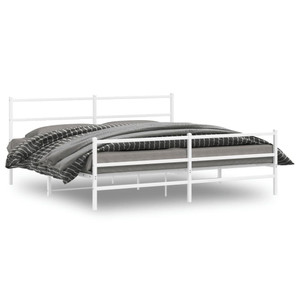  Metal Bed Frame without Mattress with FootboardWhite 76"x79.9 A949-355438