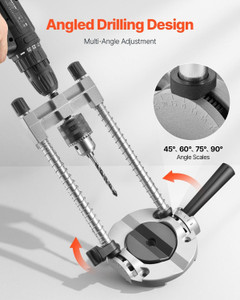 Drill Guide, Multi-Angle Press Portable Precision Drilling Guide Jig Attachment, with Large Handle  E415-ZJJLSZKDXQ00W1EBD001V0