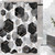 72"W x 78"H Black White Hexagonal Pattern Polyester Shower Curtain Q280-BLKPSH7278