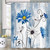 72"W x 72"H Blue Vibrant Floral Butterfly Polyester Shower Curtain Q280-BLEFDC7272