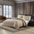 Full/Queen Plush Sherpa Reversible Micro Suede Comforter Set in Beige Q280-BEFQ1099