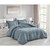Full Size Blue Stone Washed Ruffled Edge Microfiber 3-Piece Comforter Set Q280-AQFU5699