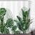 72"W x 72"H Tropical Green Leaves Botanical Polyester Shower Curtain Q280-GRNBHM7272