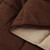 Twin/Twin XL Traditional Microfiber Reversible 3 Piece Comforter Set in Brown Q280-CHTW3838