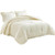 Oversized King Ivory Microfiber 3-Piece Comforter Set with Ruffled Edge Trim Q280-IVKI7399