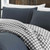 Full/Queen size 100% Cotton Reverse Plaid Gray/White Comforter Set Q280-EDQU1355