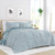 King size 3-Piece Blue and White Reversible Floral Striped Comforter Set Q280-KIBL4999