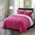 Full/Queen Traditional Microfiber Reversible 3 Piece Comforter Set in Pink Q280-PIFQ4584